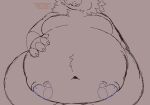 animated anthro belly belly_rub big_belly breasts fur hand_on_belly navel overweight overweight_anthro retro_red_pandusky thick_thighs