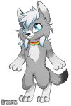  anthro canid canine canis chibi collar dante_kinkade happy hi_res lgbt_pride male mammal paws pixelbites pride_colors smile solo wolf 