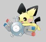  1_eye ambiguous_gender anthro blush blush_stickers duo kumedaira magnemite magnet nintendo pichu pok&eacute;mon pok&eacute;mon_(species) screw video_games 