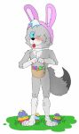  anthro basket blep blush bunny_ears_(cosmetic) canid canine canis dante_kinkade easter easter_basket easter_egg gin9811 happy hi_res holidays male mammal one_eye_closed smile solo tongue tongue_out wink wolf 