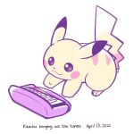  :3 artsy-rc closed_mouth commentary dated english_commentary full_body gen_1_pokemon highres instrument keyboard_(instrument) no_humans pikachu pokemon pokemon_(creature) signature simple_background smile white_background 