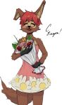  anthro boquet brown_body brown_fur clothing dress female flower fur hair holding_flower holding_object hybrid multicolored_body multicolored_fur plant red_hair solo tama-tama tan_body tan_fur two_tone_body two_tone_fur unknown_artist 