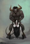  ambiguous_penetration anthro bent_over big_breasts bodily_fluids bovid bovine breasts cum cum_inside cum_leaking duo european_mythology facial_piercing female female_penetrated from_behind_position genital_fluids greek_mythology hooves horn horned_humanoid humanoid humanoid_on_anthro larger_male male male/female male_penetrating male_penetrating_female mammal minotaur motolog mythology nipples nose_piercing nose_ring pale_skin penetration piercing red_eyes sex size_difference smaller_female smaller_penetrated 