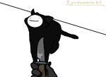  black_body black_fur domestic_cat felid feline felis fur iain iaintnoname_6.9 knife male mammal mask smug solo terrorism 