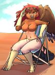  2016 4_toes 5_fingers accipitrid accipitriform anisodactyl anthro avian beach beach_chair beak big_breasts bikini bird bird_feet black_body black_feathers breasts brown_body brown_feathers brown_nipples buteo claws clothed clothing cloud combatraccoon curvy_figure dated day detailed_background digital_media_(artwork) discarded_clothing european_mythology eyelashes eyewear feathers feet female finger_claws fingers front_view greek_mythology grey_beak grey_body grey_feathers hair hi_res hybrid looking_at_viewer midriff multicolored_body multicolored_feathers mythological_avian mythological_firebird mythology navel nipples non-mammal_breasts outside phoenix pinup pose red-shouldered_hawk red_eyes red_hair scuted_arms scutes seaside shaded shadow signature sitting skimpy sky skylar_stellarwing solo sunglasses swimwear tail_feathers talons tan_body tan_feathers thick_thighs toe_claws toes topless undressing white_body white_feathers wide_hips 