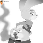  2021 absurd_res anthro anus butt butt_transformation canid canine clothed clothing disney eyebrows fart fart_fetish female fingers fox half-closed_eyes hi_res judy_hopps kanada lagomorph leporid long_ears looking_back male mammal narrowed_eyes nick_wilde pants_down partially_clothed patreon rabbit signature small_tail transformation what zootopia 