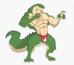  abs anthro biceps claws clothing crocodilian darknaigart green_body league_of_legends male muscular muscular_anthro muscular_male nipples pecs renekton reptile riot_games scalie smile solo teeth underwear video_games whistle_(object) yellow_eyes 