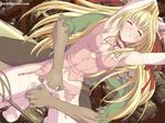  artist_request blonde_hair blush bondage clenched_teeth drugs eyes_closed hand_in_panties pussy_juice pussy_juice_trail slave source_request spreader_bar tears thighhighs 