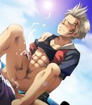  abs anal balls beach blonde_hair final_fantasy final_fantasy_viii highres muscle muscles penis sexy testicles yaoi zell_dincht 
