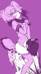  3girls animal_ears bird_tail bird_wings blush breast_pocket breasts closed_eyes closed_mouth clothed_female_nude_female clothes_pull collarbone crested_porcupine_(kemono_friends) cunnilingus fff_threesome fingerless_gloves fox_ears furrowed_brow furry gloves group_sex hair_between_eyes hand_on_another's_head hand_on_own_chest hand_up head_wings highres kemono_friends kneeling layered_sleeves long_hair long_sleeves masuyama_ryou medium_breasts medium_hair multicolored_hair multiple_girls navel nipples nose_blush nude open_clothes open_mouth open_shirt oral pantyhose pantyhose_pull pocket purple_background purple_theme shirt shoebill_(kemono_friends) short_hair short_over_long_sleeves short_sleeves shoulder_blades sidelocks simple_background squatting stomach tail threesome tongue tongue_out white_rhinoceros_(kemono_friends) wings yuri 