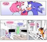 2_tails absurd_res amy_rose anthro blue_body blue_fur blue_hair blue_quills blush blush_lines bodily_fluids brown_ears cafeteria canid canine clothed clothing comic date dating dialogue english_text eulipotyphlan female floating_heart fox fur gown green_eyes group hair hand_holding heart_symbol hedgehog hi_res holding_another's_hand laboratory male male/female mammal miles_prower multi_tail multiple_scenes partially_clothed partially_clothed_female partially_clothed_male pawpads pink_hair pink_quills quavernsfw quills_(anatomy) sega sonic_the_hedgehog sonic_the_hedgehog_(series) space space_colony_ark speech_bubble sweat sweatdrop tail text tools trio white_hair yellow_body yellow_fur