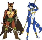 2021 5_fingers abs accessory alternate_costume alternate_form alternate_universe anthro arm_guards bandeau biped blue_body blue_fur blue_hair blue_tail boots bottomwear breasts brown_body brown_boots brown_cape brown_clothing brown_footwear brown_fur canid canine canis cape captainjingo choker circlet clothed clothed_anthro clothed_female clothed_male clothing colored colored_sketch countershade_face countershade_fur countershade_torso countershading crown digital_drawing_(artwork) digital_media_(artwork) dinosaur_planet duo eyebrows eyelashes female female_anthro fingers footwear fox fur gold_(metal) green_bottomwear green_clothing green_eyes green_loincloth hair hair_accessory hairband headgear hi_res holding_object holding_weapon jewelry krystal's_staff krystal_(star_fox) loincloth male male_anthro mammal melee_weapon metal metal_arm multicolored_body multicolored_clothing multicolored_fur muscular muscular_anthro muscular_male necklace nintendo pecs pointy_ears prick_ears rareware sabre_(dinosaur_planet) sandals shin_guards shoes short_hair shoulder_guards shoulder_pads simple_background sketch staff standing star_fox straps sword tail tan_body tan_countershading tan_face tan_fur tan_torso thin_eyebrows topwear tribal tribal_jewelry tribal_necklace tribal_outfit two_tone_body two_tone_fur weapon white_background white_body white_bottomwear white_clothing white_countershading white_face white_fur white_loincloth white_torso wolf yellow_sclera