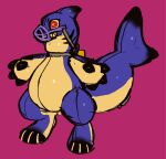 ambiguous_gender anthro aquatic belly black_paws blacktip_reef_shark blue_body carcharhinus claws colored digitigrade dorsal_fin eyeliner fin finger_claws fish full-length_portrait gills glistening glistening_body hi_res inflatable makeup multicolored_body muzzle_(object) muzzled neck_gills neck_ring nintendo pool_toy portrait red_eyes reef_shark reefslider requiem_shark serafphim shark sharp_teeth short_arms simple_background sketch slightly_chubby slightly_chubby_ambiguous slightly_chubby_anthro solo splatoon tail teeth thick_tail three-quarter_portrait toothy_grin two_tone_body white_belly x_pupils