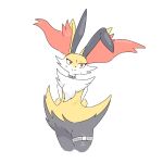 2026 ambiguous_gender anthro big_ears black_body black_fur braixen cheek_tuft chest_tuft digital_drawing_(artwork) digital_media_(artwork) eyelashes facial_tuft fake_ears fake_rabbit_ears fur generation_6_pokemon hands_behind_back hi_res kickhopper123 looking_away multicolored_body multicolored_fur nintendo orange_body orange_eyes orange_fur pokemon pokemon_(species) pseudo_clothing smile solo thigh_belt tuft white_body white_fur yellow_body yellow_fur