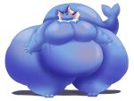 2024 adansin anthro belly belly_blush big_belly big_breasts big_butt big_cheeks black_nose blue_body blue_sclera blue_tail blush body_blush breast_blush breasts butt chubby_cheeks colored digital_media_(artwork) eeveelution eyelashes female generation_1_pokemon hand_on_leg hand_on_own_leg hand_on_own_thigh hand_on_thigh hi_res huge_belly huge_breasts huge_butt huge_cheeks huge_thighs hyper hyper_belly hyper_breasts hyper_butt hyper_thighs leg_grab mederith_(adansin) morbidly_obese morbidly_obese_anthro morbidly_obese_female nintendo obese obese_anthro obese_female overweight overweight_anthro overweight_female pokemon pokemon_(species) shaded simple_background solo squish tail thick_thighs thigh_grab thigh_squish three-quarter_view vaporeon white_background white_eyes