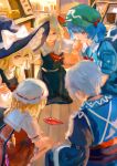  1boy 4girls absurdres ascot black_skirt black_vest blonde_hair blue_eyes blue_hair blue_shirt bow chinese_commentary closed_mouth collared_shirt commentary_request crystal crystal_wings english_commentary flandre_scarlet frilled_shirt_collar frilled_skirt frills grey_hair hair_ribbon hat hat_bow highres hjwhuhu kawashiro_nitori kirisame_marisa long_hair long_sleeves mixed-language_commentary mob_cap morichika_rinnosuke multicolored_wings multiple_girls one_side_up puffy_short_sleeves puffy_sleeves red_ascot red_eyes red_skirt ribbon rumia shirt short_sleeves skirt skirt_set squatting touhou vest white_bow white_hat white_shirt wide_sleeves wings witch_hat yellow_eyes 