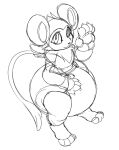  2021 ambiguous_gender anonymous_character anthro barefoot big_diaper big_hands diaper digitigrade feet long_tail looking_at_viewer nintendo paws pok&eacute;mon pok&eacute;mon_(species) rouwrf shinx sketch solo video_games 