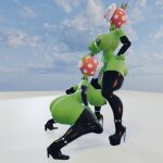 1:1 armwear clothing crouching elemental_creature fellatio female flora_fauna footwear gynomorph high_heels humanoid intersex intersex/female latex latex_armwear latex_clothing latex_legwear legwear mario_bros nintendo oral penile piranha_plant plant sex shoes tongue tongue_out