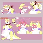 3_fingers 3_toes 4_fingers absurd_res ambiguous_gender anthro black_nose canid canine canis clean_diaper clock clothed clothing color_coded_text comic comic_sans dialogue diaper diaper_puff domestic_dog duo ears_down english_text eye_contact eyes_closed fang29_(character) fangs feet fingers fur generation_8_pokemon half-closed_eyes hands_on_hips headpat heart_symbol hi_res holding_another hybrid inner_ear_fluff kangaroo kerchief long_ears looking_at_another looking_down looking_down_at_partner looking_up_at_partner macropod mammal marsupial narrowed_eyes neckerchief neckwear nintendo open_mouth open_smile pink_nose pivoted_ears pokemon pokemon_(species) pouch_(anatomy) raboot rapoof rapoof_(character) red_body red_ears red_fur red_kerchief red_neckerchief red_tail scruff_grab shared_diaper shoving simple_background smile species_transformation speech_bubble standing struggling tail teeth text tilde_after_text toes transformation tuft two_tone_tail vowelless vowelless_vocalization watch wavy_mouth wearing_diaper whisker_spots white_body white_ears white_fur white_inner_ear white_inner_ear_fluff white_tail wristwatch yellow_body yellow_ears yellow_eyelids yellow_fur yellow_tail