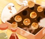  bear bird chai chopsticks food highres no_humans original soy_sauce steam table takoyaki 