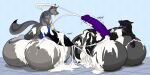 2:1 anthro balls barnikan big_balls big_penis bodily_fluids canid canine canis cum cum_on_another cum_on_balls cum_on_penis duo ejaculation genital_fluids genitals hi_res huge_balls huge_penis hyper hyper_balls hyper_genitalia hyper_penis knot knotted_penis laying_on_balls lying male mammal multi_balls multi_genitalia muscular on_back penis raizen_t'laaren sergal wolf