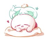 0olqplo0 alien ambiguous_gender big_ears biped bipedal_feral blush blush_lines carrying_another chinchillid digital_drawing_(artwork) digital_media_(artwork) duo elfilin eyes_closed feral flower_emanata fluffy fluffy_tail fur heart_symbol kirby kirby_(series) kirby_and_the_forgotten_land lying male_(lore) mammal mouthless nintendo notched_ear on_front on_head on_top_of_another open_mouth pillow relaxing rodent semi-anthro simple_background starling_(kirby) tail waddling_head white_background