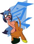 absurd_res alpha_channel anthro bottomless brand_new_animal breasts canid canine canis chaoshetra clothed clothing coyote cyote duo featureless_breasts female female_prey hi_res jacket jacket_only male male/female male_pred mammal michiru_kagemori nude raccoon_dog studio_trigger tanuki teeth topwear topwear_only vore
