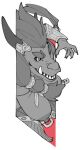 accessory alpha_channel anthro asian_mythology bangle dark_sclera demon east_asian_mythology eyebrows female furgonomics hair_accessory horn horn_accessory japanese_mythology jewelry long_muzzle mythology nails nipple_piercing nipple_ring nipples oni piercing ring_piercing sharp_nails sharp_teeth solo teeth thehelmetguy thick_eyebrows tusks yokai