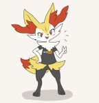 2023 ambiguous_anthro ambiguous_gender anthro biped blush blush_lines braixen canid clothed clothed_anthro clothing digital_drawing_(artwork) digital_media_(artwork) digitigrade dipstick_tail emanata english_text featureless_crotch front_view full-length_portrait generation_6_pokemon gesture hand_gesture hand_on_hip hurai_of_kaki japanese_description logo_parody mammal markings nintendo open_:3 open_mouth open_smile pokemon pokemon_(species) pornhub portrait shirt simple_background smile solo standing tail tail_markings text text_on_clothing text_on_shirt text_on_topwear topwear translated_description unavailable_at_source v_sign
