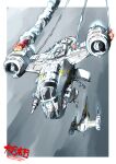  battle burning commentary_request damaged din_djarin energy_cannon fleet flying highres motion_lines science_fiction signature smoke spacecraft star_wars starfighter taiga_hiroyuki the_mandalorian translation_request war 