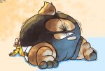 anthro antlers anus belly belly_expansion big_belly big_butt black_bottomwear black_clothing bloat bloated bottom_heavy bottomwear brown_body brown_fur bubble_butt bulky butt butt_expansion clothed clothing deer expansion fat_belly fat_bottom female fur hi_res horn huge_belly huge_butt huge_thighs hyper hyper_belly hyper_butt hyper_thighs immobile immobilization mammal monobutt monobutt_expansion moose moose_salto morbidly_obese morbidly_obese_anthro morbidly_obese_female new_world_deer obese obese_anthro obese_female overweight overweight_anthro overweight_female pants scut_tail short_tail simple_background solo swelling swollen_belly tail tan_antlers terrifictea thick_thighs topwear torn_bottomwear torn_clothing torn_pants weight_gain yellow_background yellow_clothing yellow_topwear