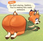  absurd_res animal_crossing antelope anthro antlers ass_up backsack balls beau_(animal_crossing) bedroom_eyes blue_eyes blush bodily_fluids bovid bubble_butt butt butt_focus clothed clothing deer dialogue facial_markings feet foot_fetish genitals glistening glistening_balls glistening_body glistening_butt glistening_genitalia green_clothing green_sweater green_topwear head_markings hi_res hooves horn looking_at_viewer looking_back looking_back_at_viewer lying male mammal markings multicolored_body muzzle_(marking) narrowed_eyes nervous nintendo on_front on_ground open_mouth orange_body partially_clothed perineum presenting presenting_hindquarters ranchysnax seductive solo speech_bubble stuttering sweat sweater sweaty_balls sweaty_butt sweaty_genitalia talking_to_viewer thick_thighs tongue topwear tuft 