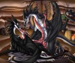  2016 black_body cave claws dragon female female_penetrated feral glaive_wyvern group group_sex khaz_(character) kissing leetah43 male male/female male_penetrating male_penetrating_female membrane_(anatomy) membranous_wings nude penetration scalie scar sex threesome vaginal vaginal_penetration white_body winged_arms wings wyvern zera_stormfire 