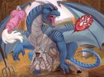  2_horns abdominal_bulge absurd_res aggressive_fertilization anthro anthro_on_feral anthro_penetrated balls_deep barn bestiality bestiality_impregnation blue_stripes bodily_fluids bucket cervical_penetration container cum cum_in_uterus cum_inside cutaway detailed_mouth dragon dragon_tail duo equid equine equine_tail european_mythology eyes_closed female female_penetrated feral feral_penetrating feral_penetrating_anthro fur genital_fluids gold_stripes hair halter hi_res horn impregnation knotting larger_sub male male/female male_penetrating male_penetrating_female mammal mythological_creature mythological_scalie mythology open_mouth paws penetration penis_in_womb pitchfork raised_paw raised_tail roaring rope saddle sapphire_broodshire scalie sex size_difference smaller_dominant stripes submissive tail tools trinnean tvard twintails_(hairstyle) uterus vaginal western_dragon white_body white_fur white_hair yelling 