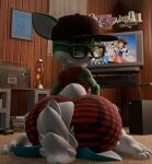  3_toes 3d_(artwork) anthro aquatic baseball_cap bedroom_eyes big_butt boombox bottomwear butt canid canine canis cephalopod chihuahua clothing controller digital_media_(artwork) domestic_dog duo ear_piercing ear_ring eyewear ezra_the_gaia facesitting fan_character feet gaia game_controller glasses hand_on_butt hat headgear headwear hi_res huge_butt human inkling kingdom_hearts kirby_animatez lamp lava_lamp looking_back male mammal microsoft mollusk narrowed_eyes nintendo overbite_fang pants pattern_bottomwear pattern_clothing pattern_pants piercing plaid plaid_bottomwear plaid_clothing plaid_pants ring_piercing seductive sega shirt sitting sitting_on_another smug_grin sonic_the_hedgehog_(series) sora_(kingdom_hearts) splatoon square_enix super_smash_bros. tank_top toes topwear toy_dog vincent_(onyxsplash) xbox xbox_game_studios xbox_one 