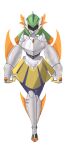  absurd_res arm_blade armor big_hands biped blade bottomwear breasts clothing digital_eyes female future_pokemon gauntlets generation_9_pokemon gloves green_hair grey_body hair handwear hi_res highlights_(coloring) humanoid iron_valiant looking_at_viewer machine mask medium_breasts melee_weapon nintendo not_furry orange_highlights paradox_pokemon pigtails pokemon pokemon_(species) skirt solo thick_thighs variant visor vtxnuki_(txnuki) warpina_(nickzilla) weapon wearing_mask 
