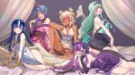  5girls absurdres ahoge alias_anono alias_anono_(2nd_costume) alternate_costume ao_wuwu aqua_hair arm_behind_back armpit_crease babydoll bare_shoulders barefoot black_bow black_nightgown black_scales black_streaks blonde_hair blue_eyes blue_hair blunt_bangs blush bow braid breasts camisole choker cleavage clothing_cutout colored_inner_hair colored_skin commentary cross-laced_clothes dark-skinned_female dark_skin double_bun dragon_girl dress drill_hair drill_ponytail drill_sidelocks earrings empire_waist english_commentary eyeshadow fake_claws fang feet_out_of_frame finger_claws finger_to_cheek fins fish_girl fish_tail floral_print floral_print_kimono flower frilled_dress frilled_headband frills full_body ghost_girl glasses gold_claws gradient_hair green_camisole green_hair green_nails grey-framed_eyewear grey_hair hair_bow hair_bun hair_flower hair_ornament hand_on_ground hand_on_own_cheek hand_on_own_face hand_on_own_thigh hand_up hands_on_ground head_fins heterochromia high_side_ponytail highleg highleg_dress highres horns indoors japanese_clothes jewelry kimono knee_up kneeling koi komo_dokueki large_breasts leg_up lizard_tail long_hair long_sleeves looking_at_viewer lotus_hair_ornament low_wings lying makeup medium_breasts medium_hair messy_hair multicolored_hair multicolored_tail multicolored_wings multiple_girls nightgown no_panties obi obijime official_alternate_hairstyle on_bed on_side one_side_up open_clothes open_kimono open_mouth orange_bow orange_skirt orange_streaks pink_eyes pink_hair pink_kimono pink_streaks pointy_ears print_kimono purple_choker purple_eyes purple_hair purple_nails purple_nightgown red_eyes red_eyeshadow reptile_girl ryushi_(yushi) sash scales see-through_clothes see-through_dress see-through_sleeves semi-rimless_eyewear serina_maiko sharp_teeth side_ponytail side_slit sideboob sidelocks simple_background single_horn sitting skirt sleepwear sleeveless small_breasts spaghetti_strap strap streaked_hair swept_bangs tail tail_raised teeth thighs tongue tongue_out upper_teeth_only v4mirai very_long_hair virtual_youtuber wariza white_babydoll white_background white_wings wings yae_yugiri yellow_eyes yellow_wings 