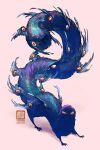  2026 20_wings 2:3 4_toes alternate_form ambiguous_gender angel angry anisodactyl big_tail blue_body blue_feathers blue_fur brushbuddy_(witch_hat_atelier) claws colored_sketch digital_drawing_(artwork) digital_media_(artwork) digitigrade eldritch_abomination eyes_on_wings feathered_wings feathers feet feral full-length_portrait fur furless_feet hi_res huge_tail hyper hyper_tail iridescent_fur long_body long_tail looking_at_viewer mammal monster mouthless multi_eye multi_wing mustelid orange_eyes portrait pose quadruped raised_tail shaded shadow signature simple_background sketch small_wings solo standing tail tail_support tail_wings text thick_tail toes unusual_anatomy unusual_eye_placement unusual_tail unusual_wing_placement unusual_wings url white_background wings witch_hat_atelier yuumei 
