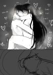  1boy 1girl absurdres black_hair cowgirl_position genderswap genderswap_(mtf) genderswap_on_non-genderswap hetero highres hug kim_dokja leg_lock long_hair makanyjh monochrome omniscient_reader's_viewpoint sex steam steaming_body straddling sweat sweatdrop vaginal yoo_joonghyuk 
