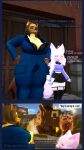  3d_(artwork) american_flag anthro brick_building business_suit character_request city city_destruction cityscape clothing comic confident destruction dialogue digital_media_(artwork) duo explosion felid female food garry's_mod generalbrainconsuminlet happy hi_res hyena kamala_harris mammal popcorn suit united_states_of_america 