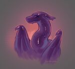  acrasia dragon dripping english_text female feral goo_creature goo_dragon grey_eyes hi_res horn membrane_(anatomy) membranous_wings mythological_creature mythological_scalie mythology scalie solo text tigersnowflake wings 