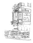  2024 accessory anthro appliance apron background_character cash_register clothed clothing coffee_maker coffee_mug coffee_shop door duo english_text female gaydottiff hair_accessory hairband hi_res juliet_(gaydottiff) kitchen_appliance mammal mouse murid murine rodent round_ears round_nose sign silhouette solo standing text trans_(lore) trans_woman_(lore) work_uniform 