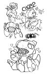  2026 ambiguous_gender anthro bandai_namco clothing costume digimon digimon_(species) digital_drawing_(artwork) digital_media_(artwork) extyrannomon eyewear glasses glowing glowing_eyes growth heart_symbol hi_res human mammal monochrome plushie seam_(sewing) shadow_face shrubie_fox simple_background sitting solo species_transformation suit_transformation takeover transformation zipper 
