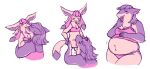  anthro belly big_belly blush bodily_fluids bottomless bottomless_anthro bottomless_female breasts chompuff clothed clothing duo eeveelution female female/female fur generation_2_pokemon generation_4_pokemon glaceon imminent_vore mammal nintendo open_mouth oral_vore pokemon pokemon_(species) romantic saliva simple_background size_difference soft_vore swallowing tongue typhlosion video_games vore 