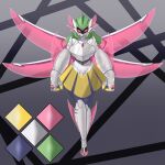  absurd_res arm_blade armor big_hands biped blade bottomwear breasts clothing color_swatch digital_eyes female future_pokemon gauntlets generation_9_pokemon gloves green_hair grey_body hair handwear hi_res highlights_(coloring) humanoid iron_valiant looking_at_viewer machine mask medium_breasts melee_weapon nintendo not_furry paradox_pokemon pigtails pink_highlights pokemon pokemon_(species) skirt solo spread_wings thick_thighs variant visor vtxnuki_(txnuki) warpina_(nickzilla) weapon wearing_mask wings 
