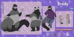  absurd_res anthro black_body black_fur brady_(feroferret129) domestic_ferret fur grey_body grey_fur hi_res male mammal model_sheet mustelid musteline purple_eyes rubypandaarts solo true_musteline weasel 