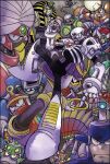  6+boys android ariga_hitoshi arm_cannon armor ball_and_chain_(weapon) black_armor blizzard_man blue_armor bright_man cable cable_tie centaur_man closed_mouth commentary_request dive_man drill drill_man dual_arm_cannons dust_man facial_mark flame_man green_armor headdress helmet holding holding_jewelry holding_ring horns humanoid_robot japanese_armor jewelry kabuto_(helmet) knight_man light_bulb mega_man_(classic) mega_man_(series) mega_man_4 mega_man_6 mega_man_megamix multiple_boys native_american_clothes native_american_headdress nemes official_art open_mouth orange_armor orange_petals periscope petals pharaoh_man plant_man pom_pom_(clothes) purple_armor red_armor red_eyes ring ring_man robot rogues'_gallery skull skull_man spiked_ball_and_chain toad_man tomahawk_man turban v-shaped_eyes vacuum_cleaner weapon wind_man yamato_man 