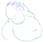 anthro belly big_belly blue_and_white king_dedede kirby_(series) male monochrome moobs nintendo nipples obese obese_anthro obese_male overweight overweight_anthro overweight_male solo sosososleazy video_games 