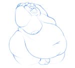  anthro balls belly big_belly blue_and_white edit genitals king_dedede kirby_(series) male monochrome moobs nintendo nipples obese obese_anthro obese_male overweight overweight_anthro overweight_male penis solo sosososleazy video_games 