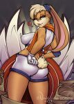  &lt;3 anthro bedroom_eyes blonde_hair blue_eyes breasts clothed clothing erect_nipples female hair hands_behind_back lagomorph lola_bunny long_ears looking_back looney_tunes mammal narrowed_eyes naughty_azima nipples pose seductive skimpy solo tight_clothing warner_brothers 